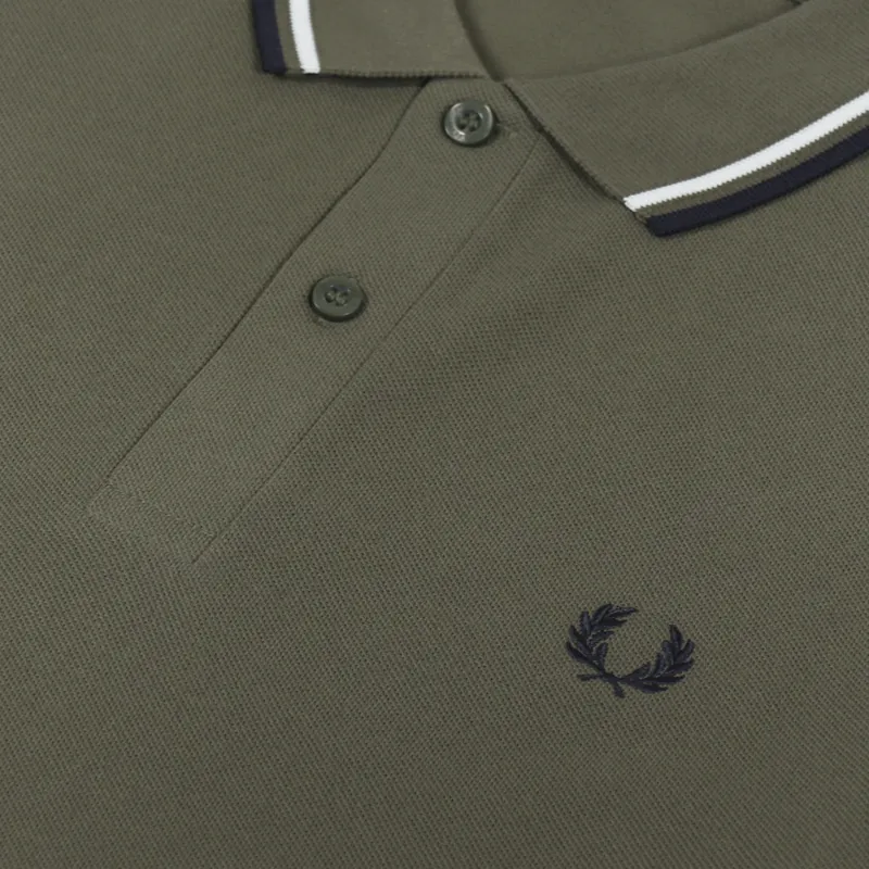 Fred Perry M3600 Twin Tipped Polo Shirt Military Green-1