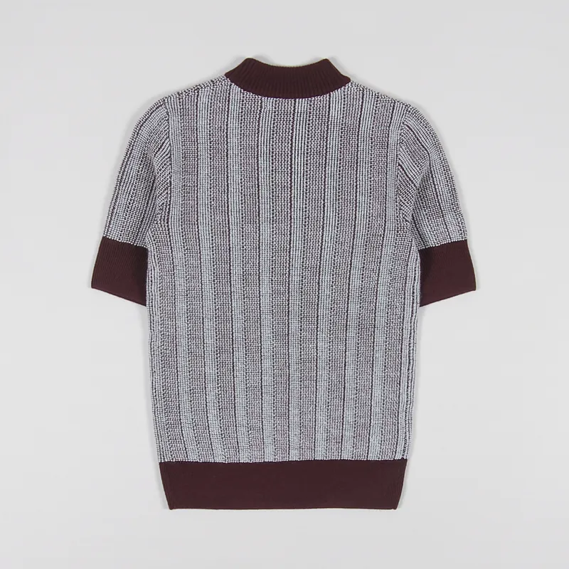 Fred Perry Womens Textured Short Sleeve Jumper Oxblood-3