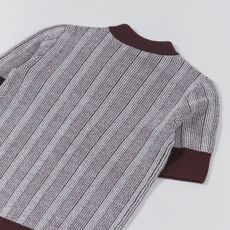 Fred Perry Womens Textured Short Sleeve Jumper Oxblood-5