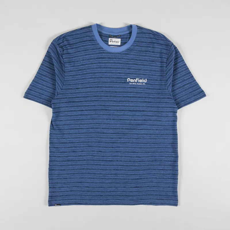 Penfield Textured Stripe T Shirt Riviera