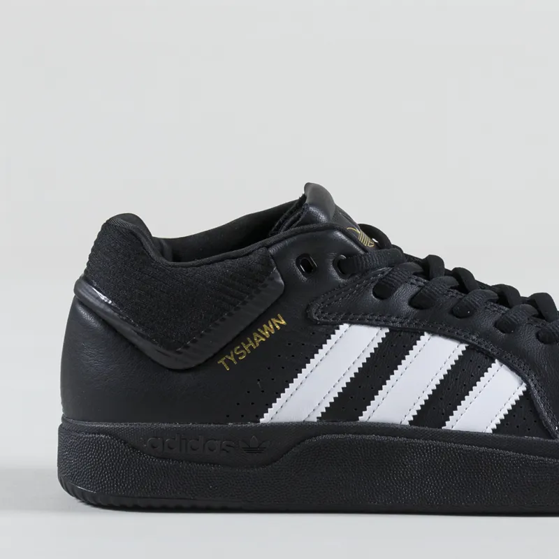 Adidas Skateboarding Tyshawn Shoes Black White Gold-5