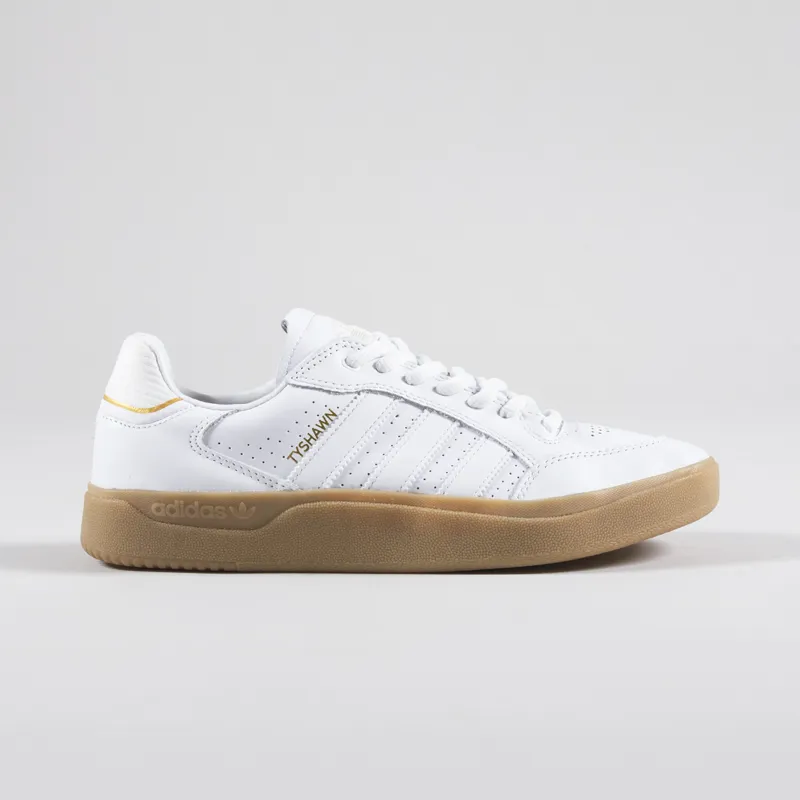 Adidas Skateboarding Mens Leather Tyshawn Low Shoes White Gum