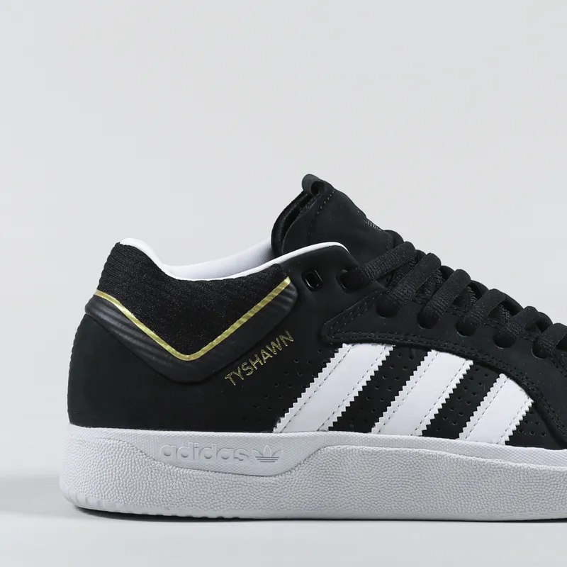 Adidas Skateboarding Tyshawn Shoes Black White Gold-5