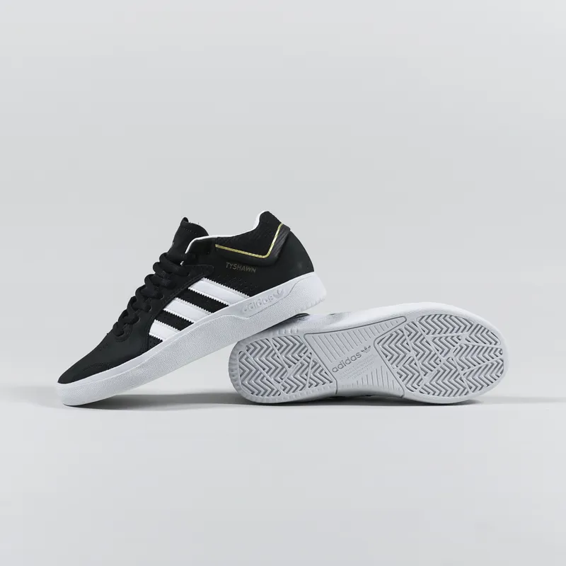 Adidas Skateboarding Tyshawn Shoes Black White Gold-2