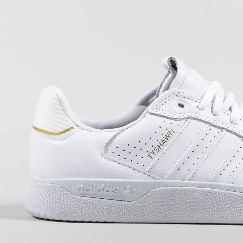 Adidas Skateboarding Tyshawn Low Leather Shoes White Gold