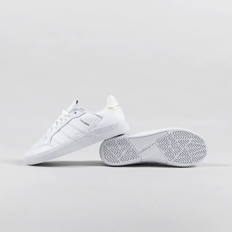 Adidas Skateboarding Tyshawn Low Leather Shoes White Gold