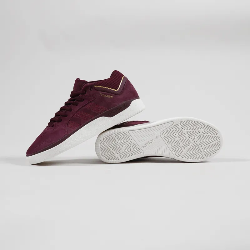 Adidas Skateboarding Tyshawn Shoes Maroon White Gold-1