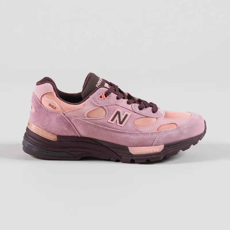 New Balance Made In USA 992 Shoes Pink Chalk Pink Lemonade Cherry Leather-3
