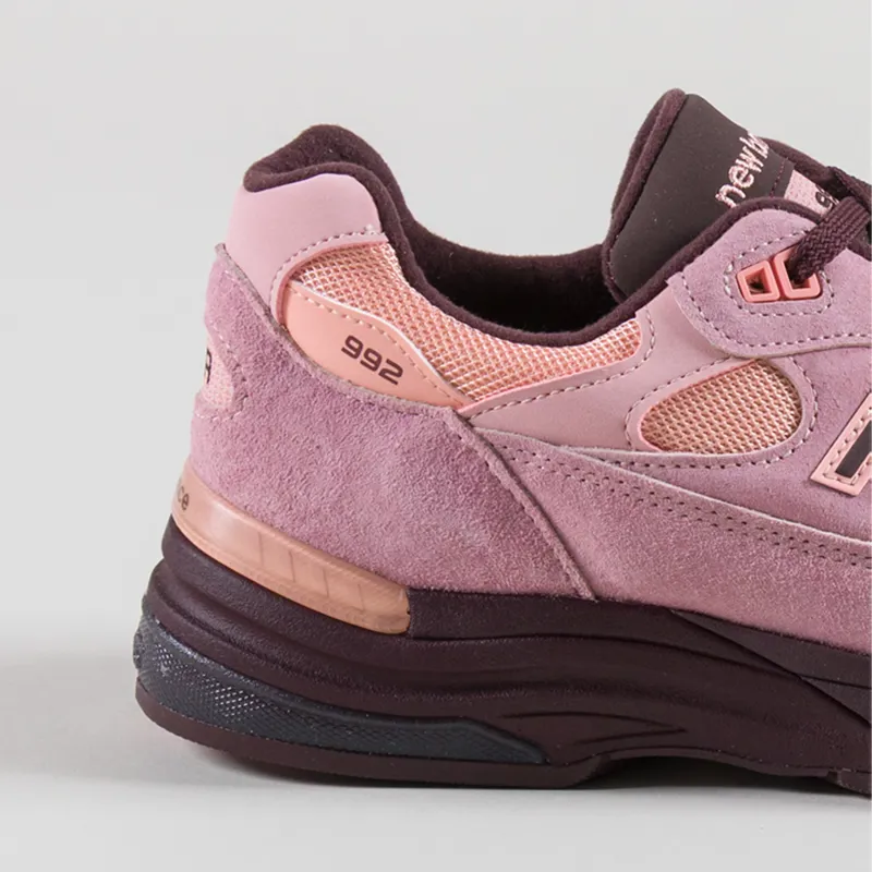 New Balance Made In USA 992 Shoes Pink Chalk Pink Lemonade Cherry Leather-4