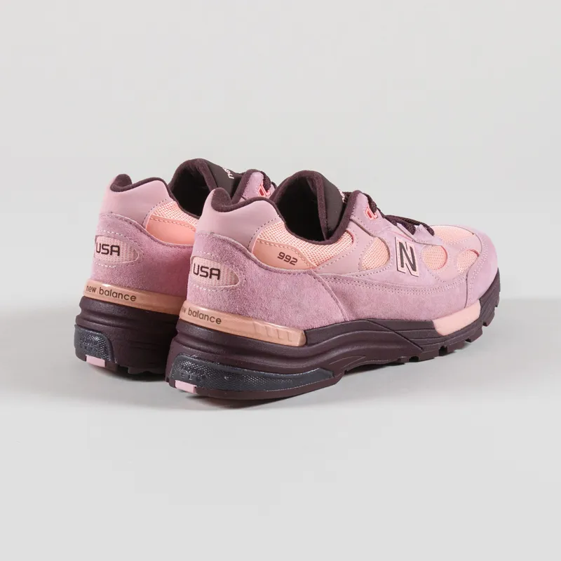 New Balance Made In USA 992 Shoes Pink Chalk Pink Lemonade Cherry Leather-1