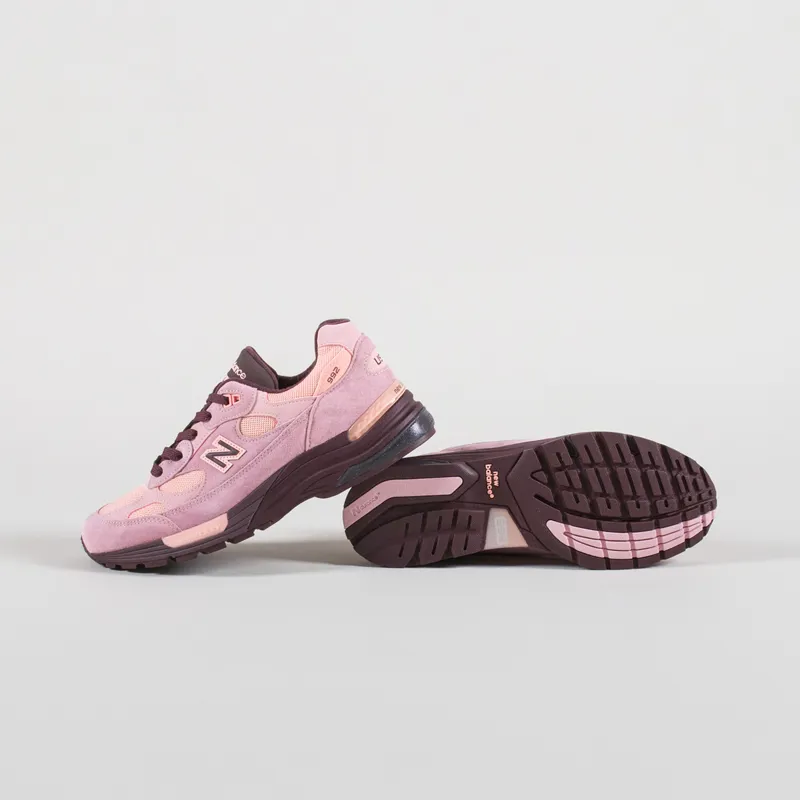 New Balance Made In USA 992 Shoes Pink Chalk Pink Lemonade Cherry Leather-2