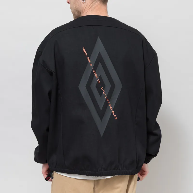 Umbro x Fabric Room 01 Zip Through Drill Top Black-2