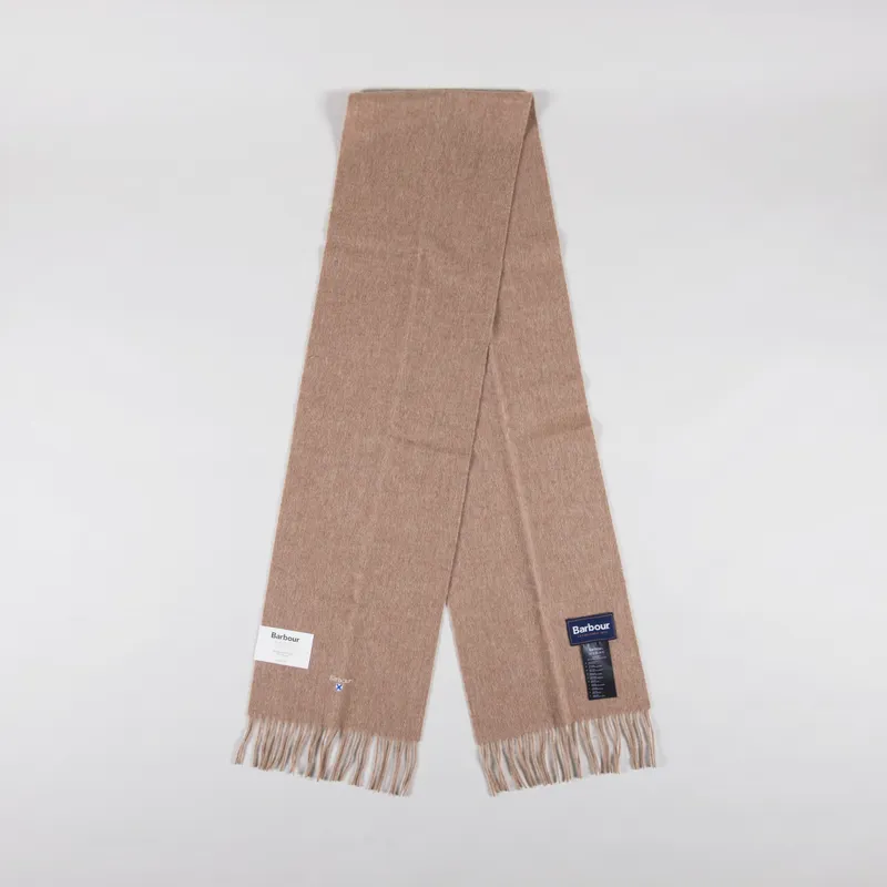 Barbour Plain Lambswool Scarf Light Brown