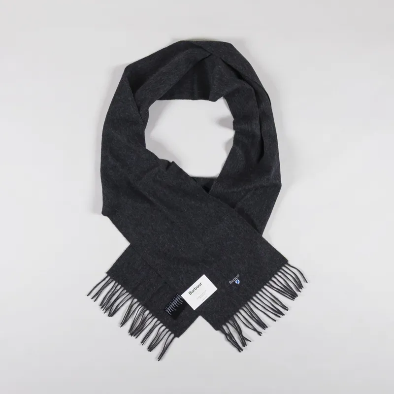 Barbour Plain Lambswool Scarf Charcoal Grey-1