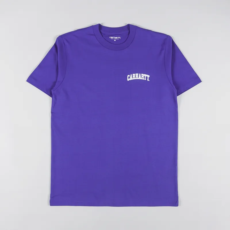 Carhartt WIP University Script T Shirt Lazurite White