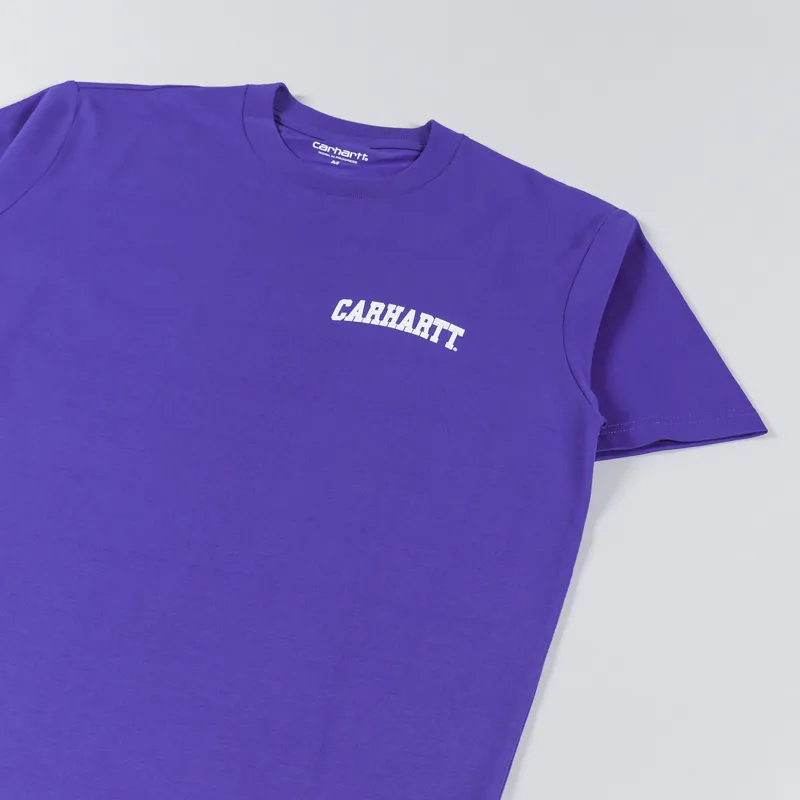 Carhartt WIP University Script T Shirt Lazurite White-2