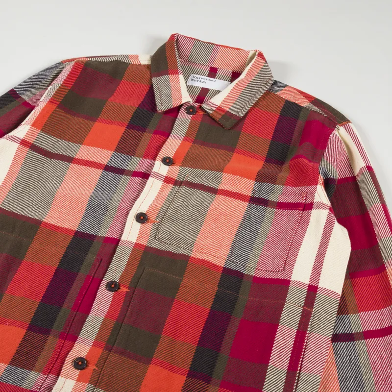 Universal Works Uniform Shirt Red Check-2