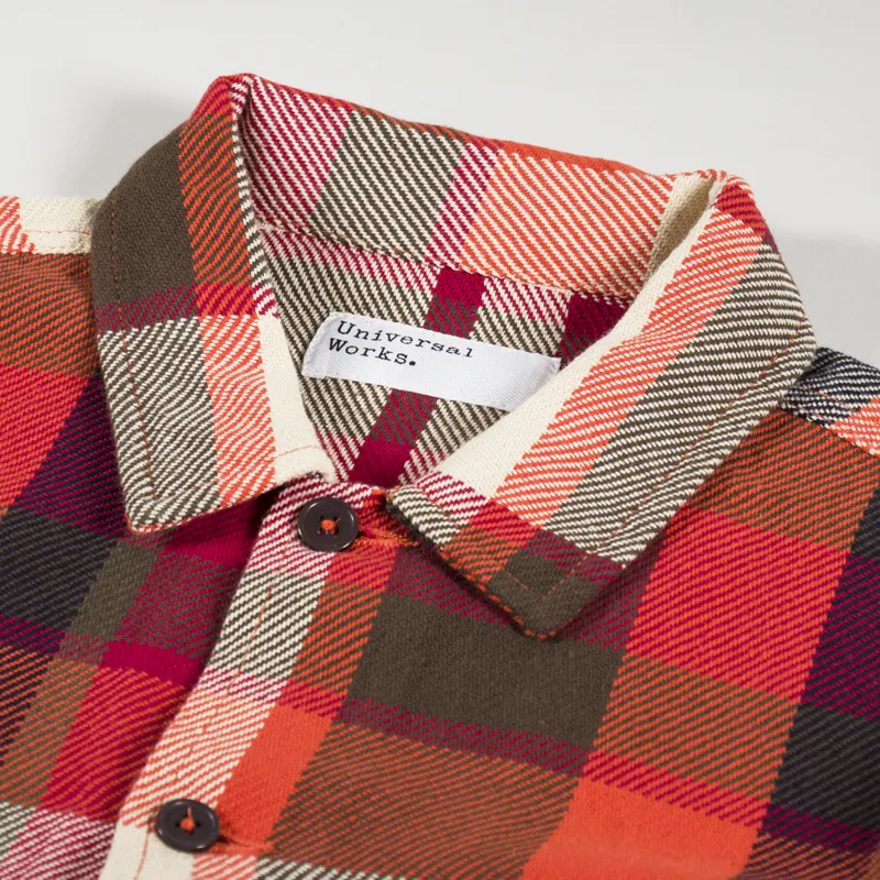 Universal Works Uniform Shirt Red Check-5