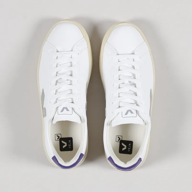 Veja Womens Urca CWL Shoes White Oxford Grey Purple-3