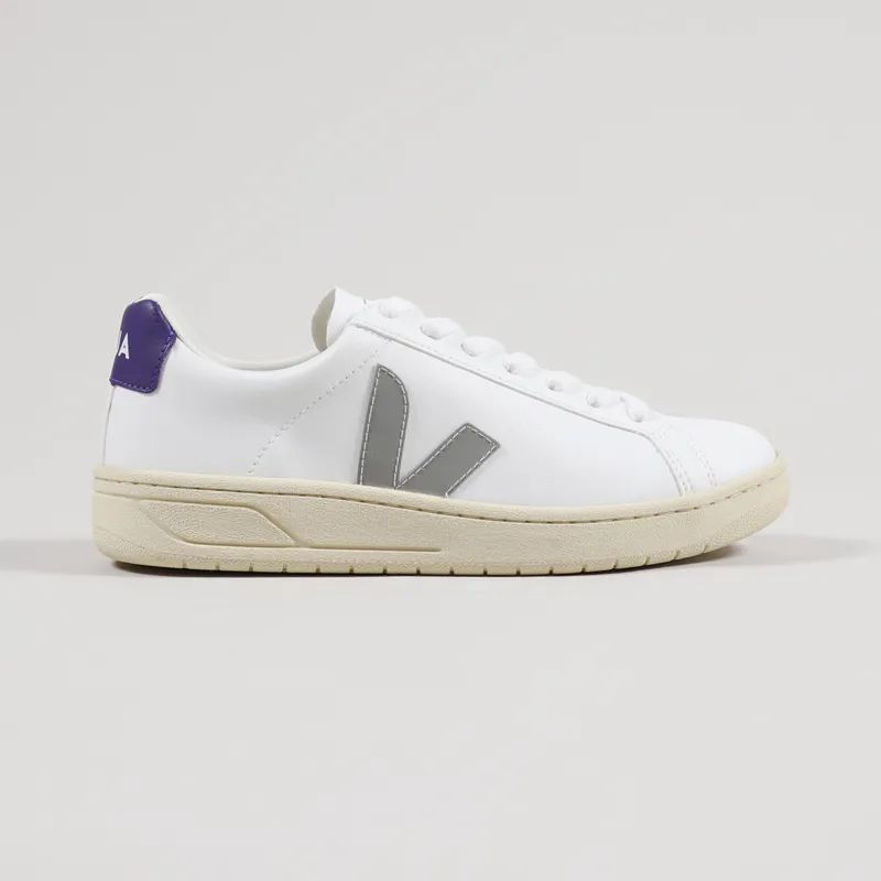 Veja Womens Urca CWL Shoes White Oxford Grey Purple-4