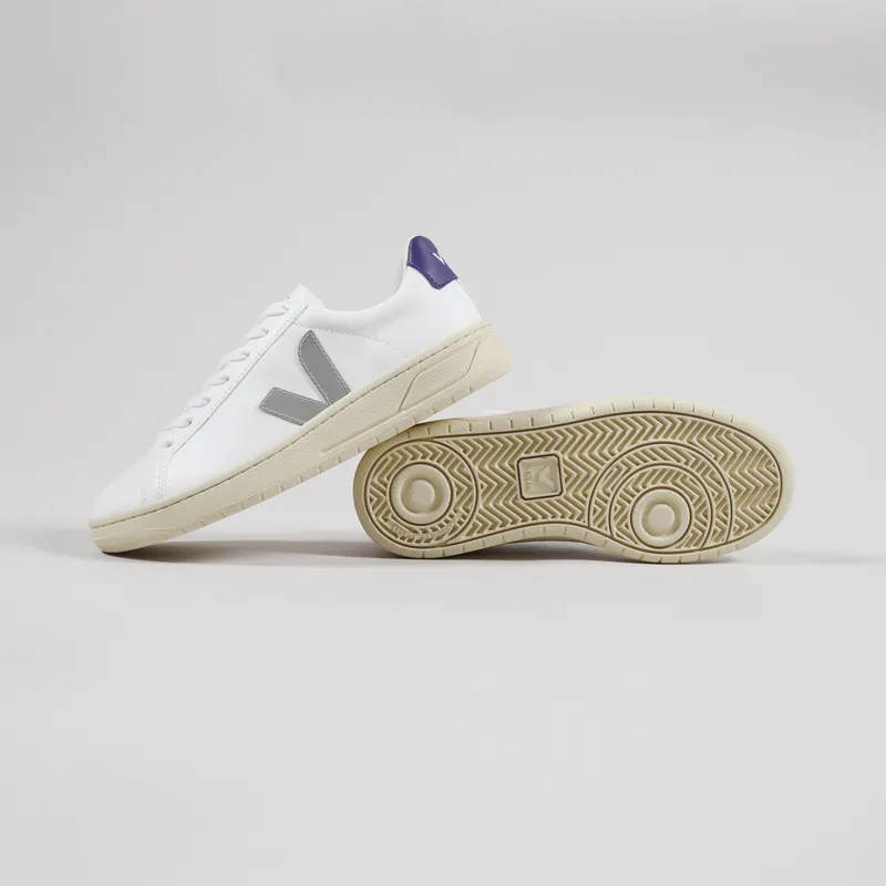 Veja Womens Urca CWL Shoes White Oxford Grey Purple-1