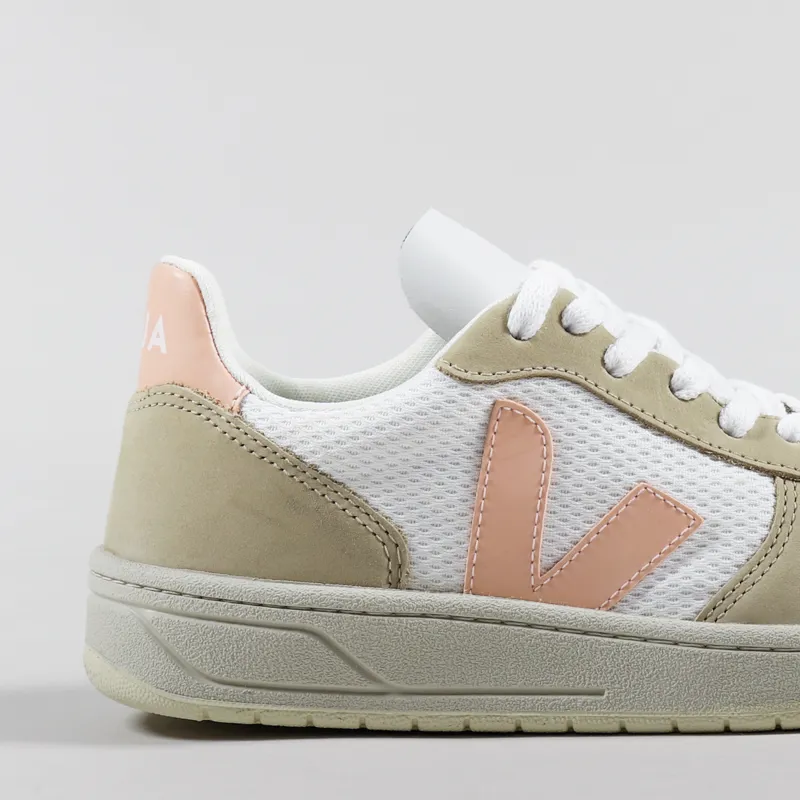 Veja Womens V-10 Alveomesh Shoes White Bellini Almond-5