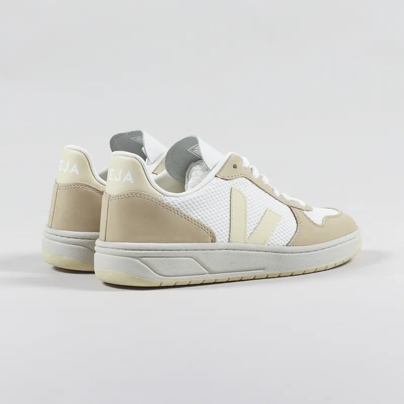 Veja Womens V-10 Alveomesh Shoes White Butter Almond-3