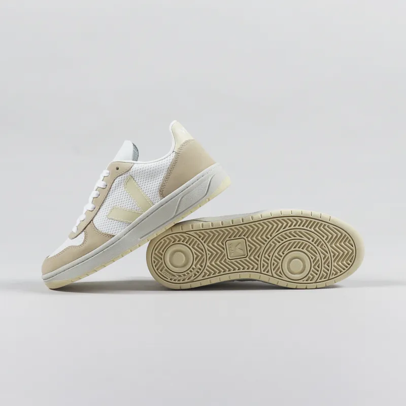 Veja Womens V-10 Alveomesh Shoes White Butter Almond-1
