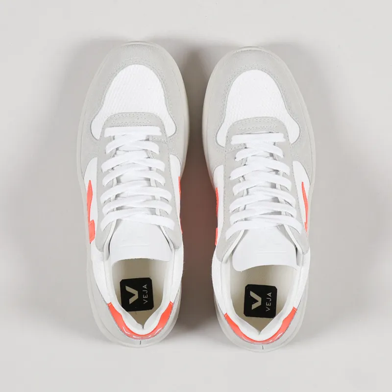 Veja Womens V-10 B-Mesh Shoes White Natural Orange Fluo-3