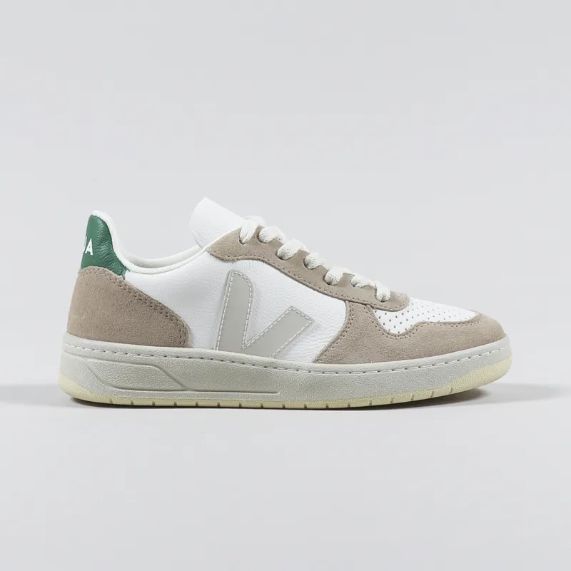 Veja Womens V-10 Chromefree Shoes Extra White Sahara Emeraude-4