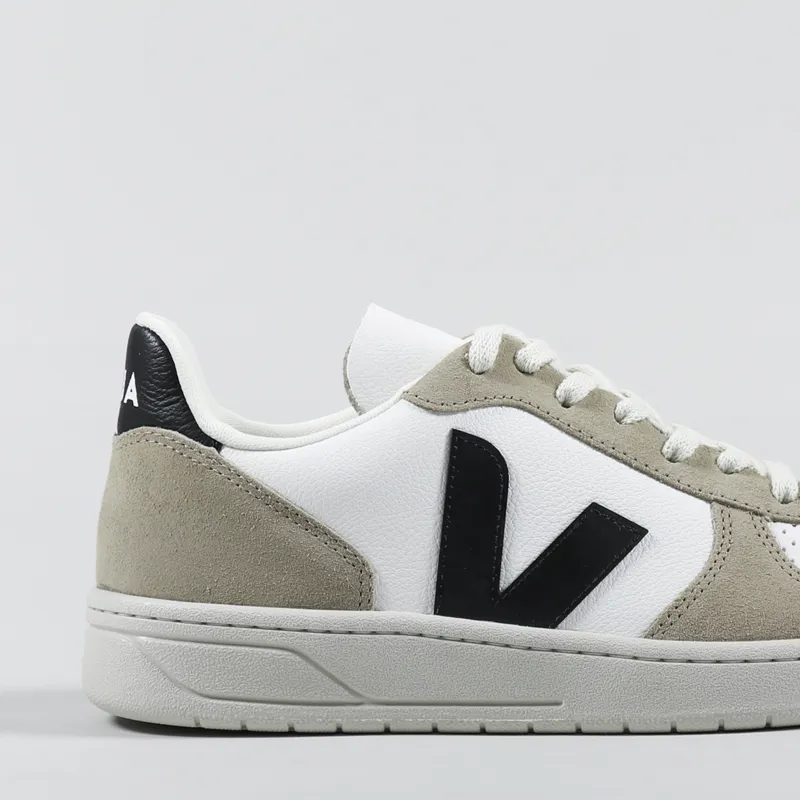 Veja V-10 Chromefree Shoes Extra White Black Sahara-5