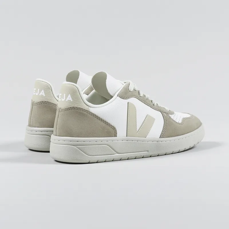 Veja Womens V-10 Chromefree Shoes Extra White Sable Sahara-3