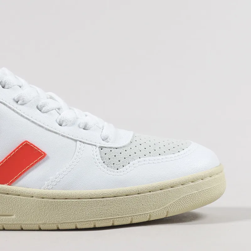 Veja Womens V-10 CWL Shoes White Orange Fluo Butter Sole-6