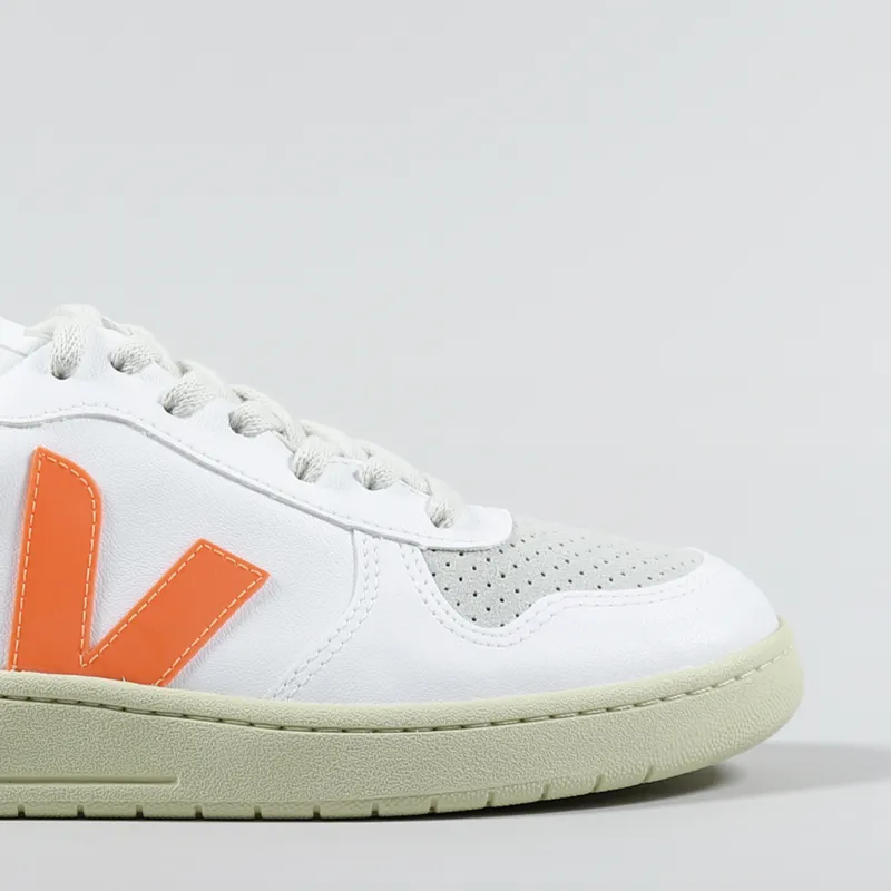 Veja Womens V-10 CWL Shoes White Orange Fluo-6