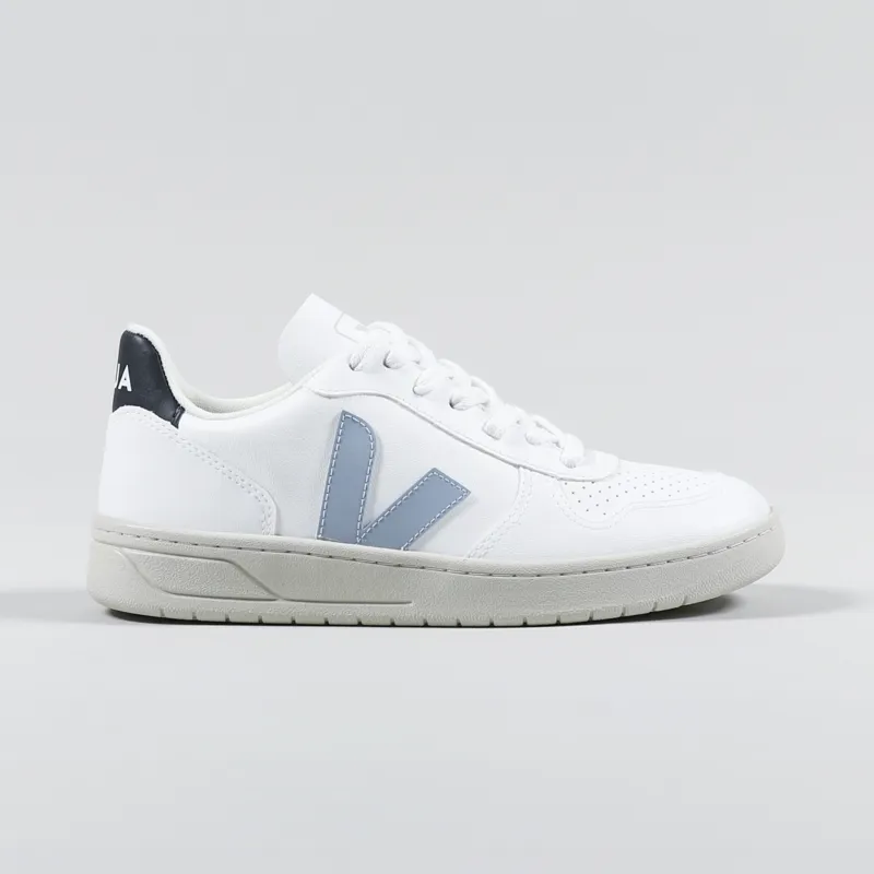 Veja Womens V-10 CWL Shoes White Steel Nautico-4