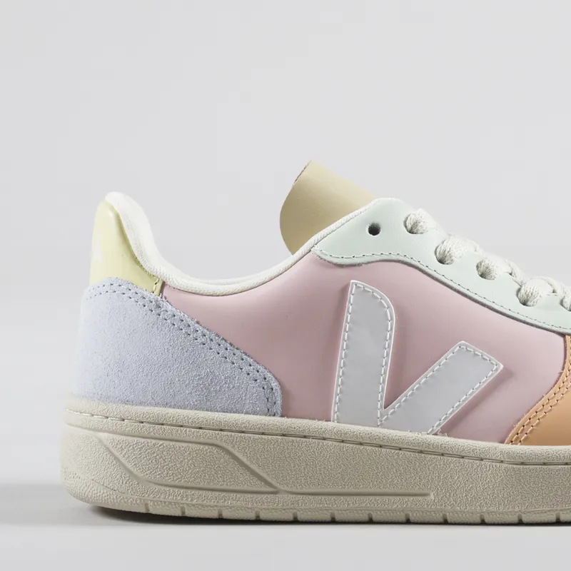 Veja Womens V-10 Leather Shoes Petale White Multico-5