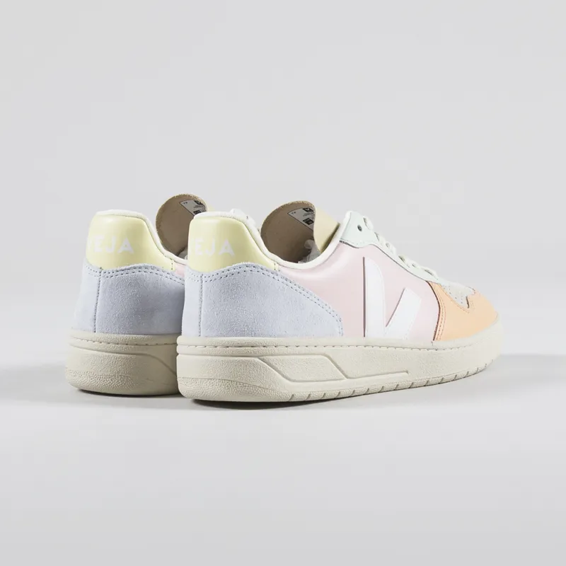 Veja Womens V-10 Leather Shoes Petale White Multico-3