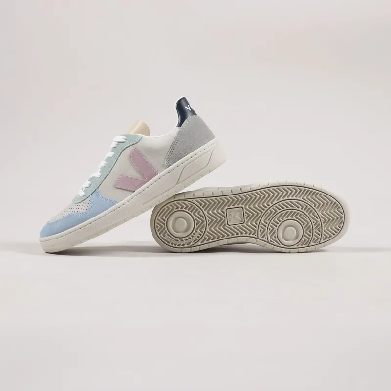 Veja V-10 Suede Shoes Multico Natural Babe-1