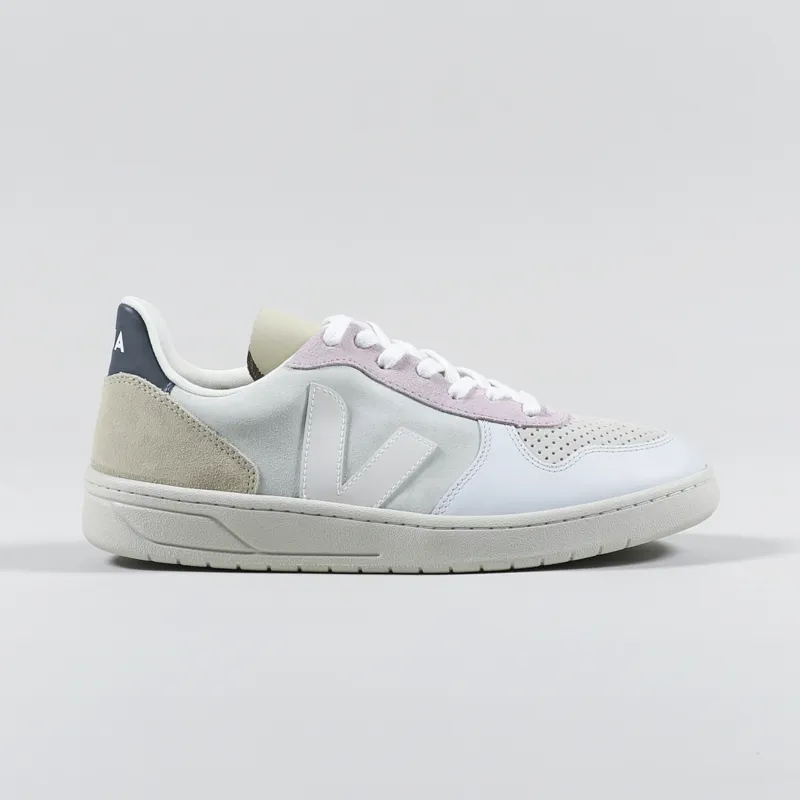 Veja V-10 Suede Shoes Jade White Multico-4
