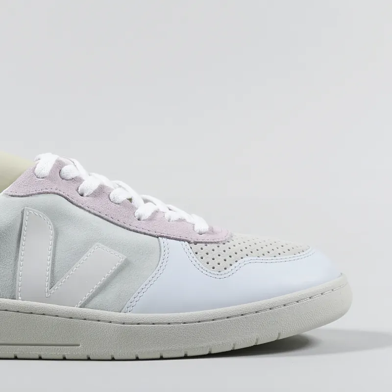Veja V-10 Suede Shoes Jade White Multico-6