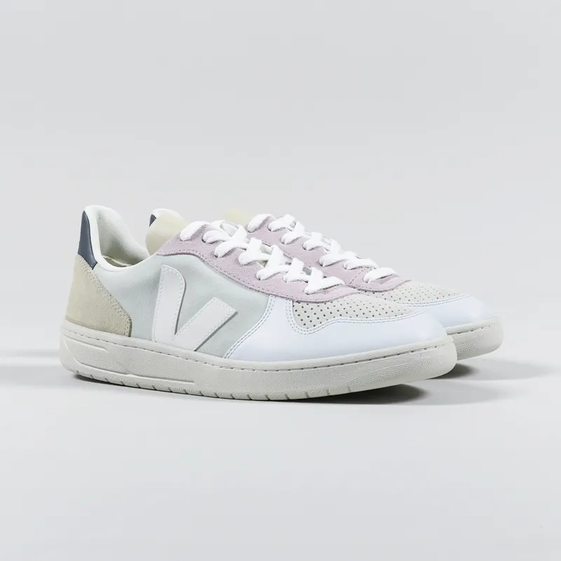 Veja V-10 Suede Shoes Jade White Multico