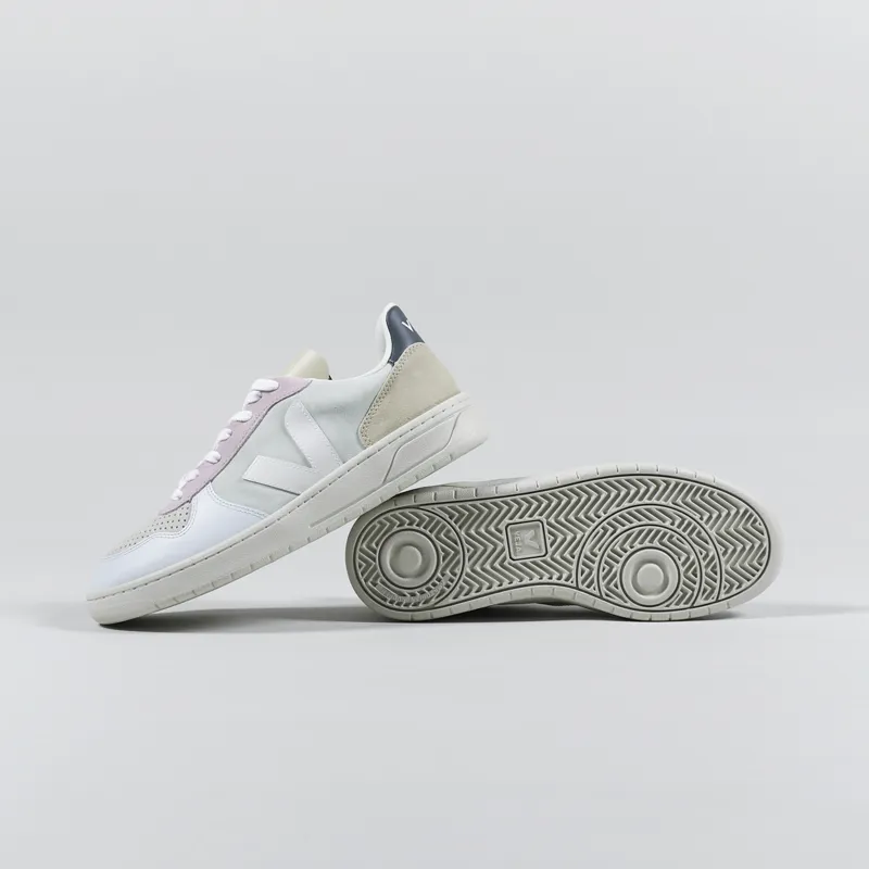 Veja V-10 Suede Shoes Jade White Multico-2