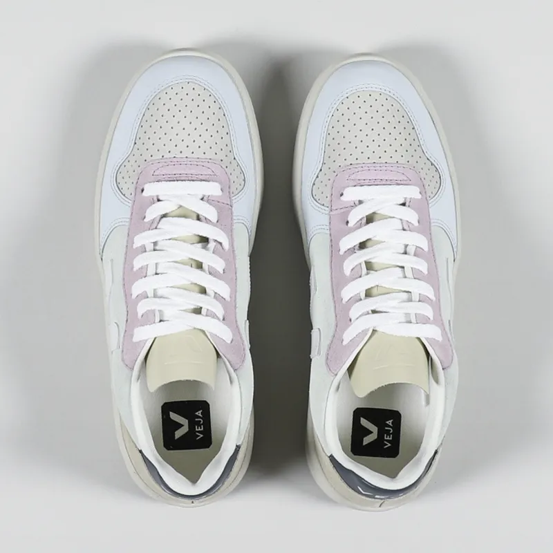 Veja Womens V-10 Suede Shoes Jade White Multico-1