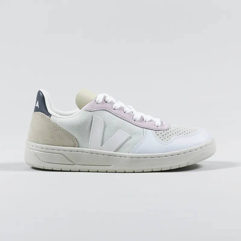 Veja Womens V-10 Suede Shoes Jade White Multico-4