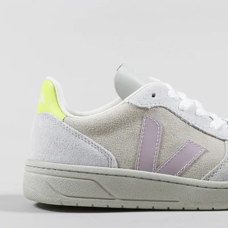 Veja Womens V-10 Suede Shoes Multico Sable Parme-5