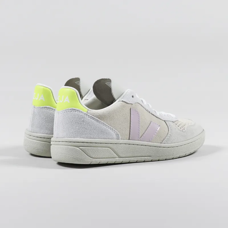 Veja Womens V-10 Suede Shoes Multico Sable Parme-3