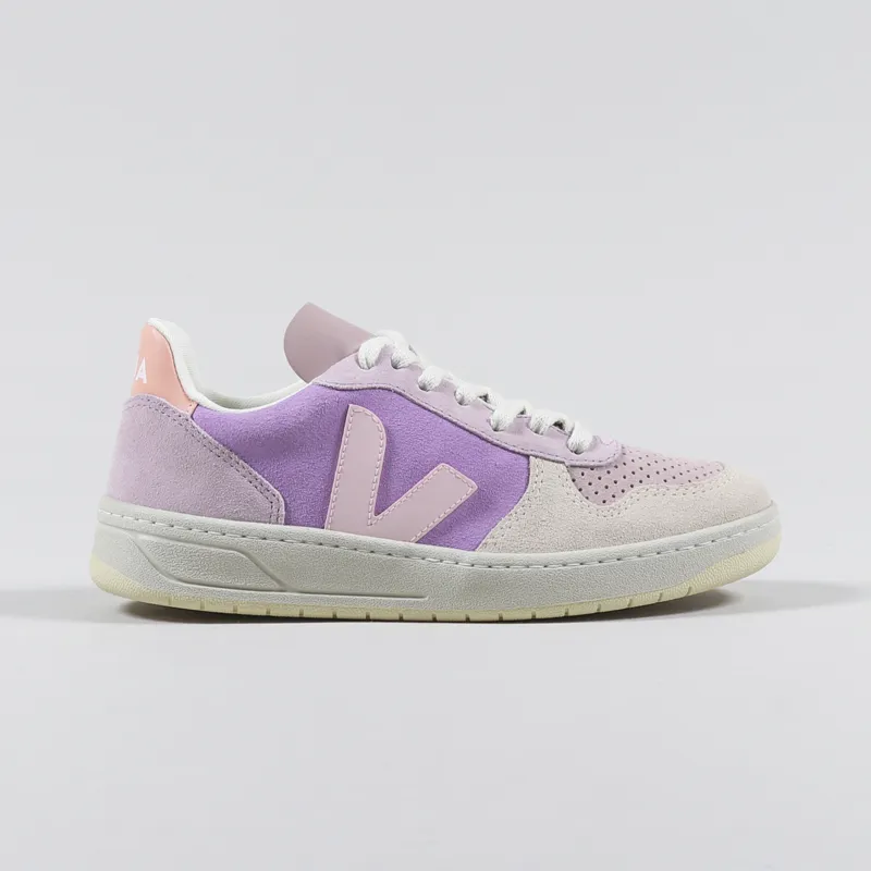 Veja Womens V-10 Suede Shoes Multico Lavande-4