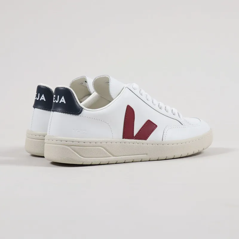 Veja Womens V-12 Leather Shoes Extra White Marsala Nautico-2