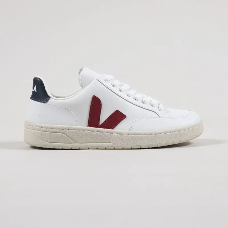 Veja Womens V-12 Leather Shoes Extra White Marsala Nautico-4