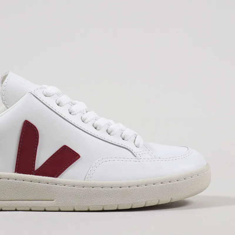 Veja Womens V-12 Leather Shoes Extra White Marsala Nautico-6